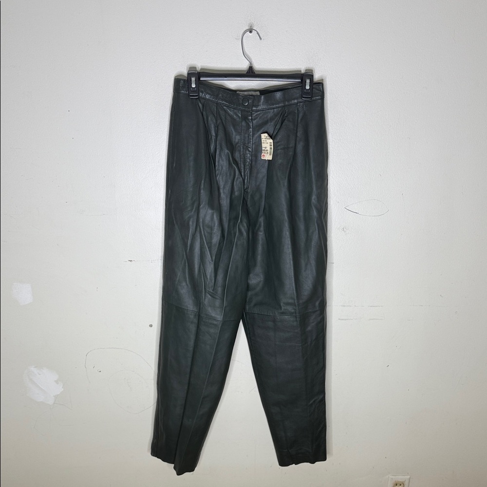 Parallel Vintage Green Leather Pants Size 14 NEW!